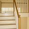 Hand painted staircase with oak treads, newels and handrails with ball finish (view1)